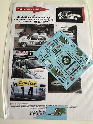DECALS 1/43 PORSCHE 911 Mikkola Rallye Monte Carlo 1980 Wrc Rally