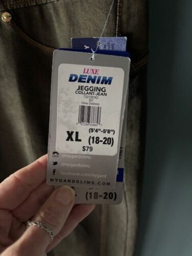 NWT Women’s Nygard Luxe Denim 360 4 Way Stretch Jeggings Olive Green XL 18/20 - Picture 7 of 8