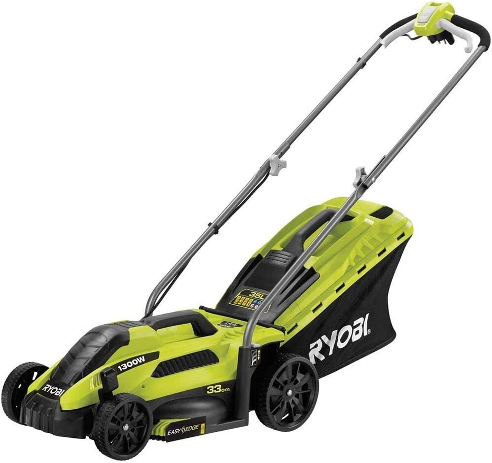 Rasaerba Elettrico RYOBI RLM13E33S 1300W, Taglio 33cm, Tagliaerba con Sacco e Ki - Imagen 2 de 4