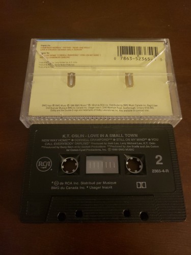 K.T. OSLIN - Love In A Small Town - Cassette Tape 1990 Canada . - Picture 2 of 2