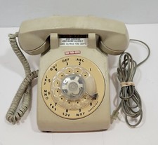 Vintage ITT Rotary Desktop 500 Telephone Beige Dial Corded Phone