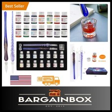 Artistic Glass Dip Pen Set with 14 Refillable Inks - Perfect Gift for Creatives