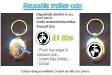 Christian Cross/Crucifix & Earth on Magnetic Keyring Coin Token For Trolley