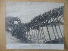 (15) WK I - Bild - Im eroberten Riga, gesprengte Eisenbahnbr&uuml;cke