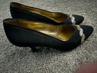 St. John Womens High Heel Pump Navy Sequin Gold Silver Tone Accent Size 7B — photo 3