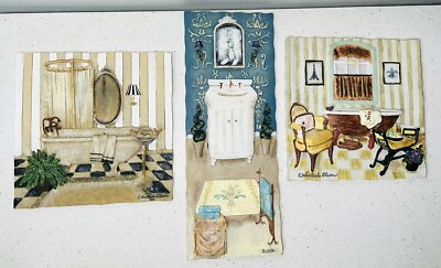 2 C WINTERLE OLSON 3D Bathroom Wall Art Tiles, 1 Bush Tile FW2C