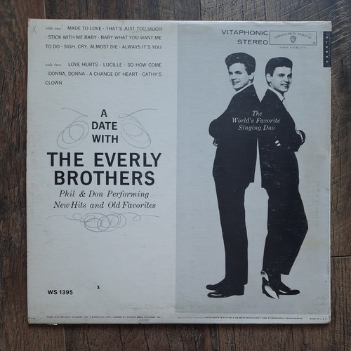1960 A Date With The Everly Brothers Vinyl Record 12" LP 33 RPM WS 1395 - Picture 3 of 7