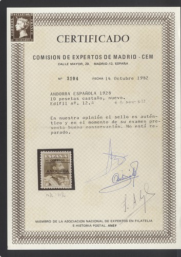 SPANISH ANDORRA - YEAR 1928 EDIFIL 1/14 ** MNH - LUXURY! OPPORTUNITY! - Picture 2 of 3