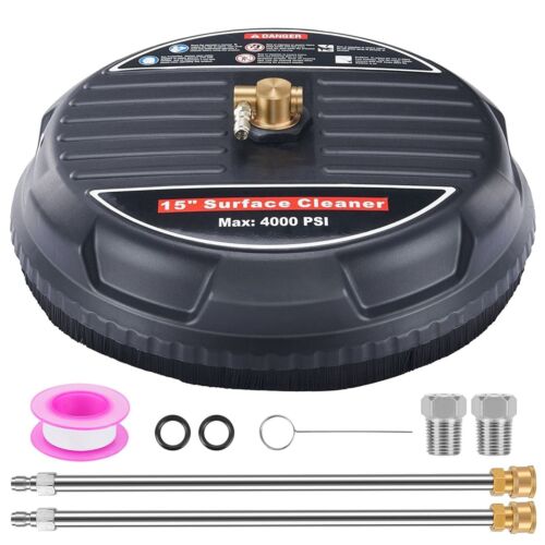 15 Inch Pressure Washer Surface Cleaner 4000PSI Power Washer Attachment for Deck