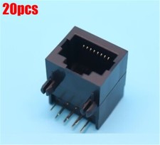 20Pcs Black RJ45 8P8C Jack Module Pcb Mount Network Internet Connector nr