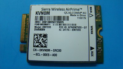 GENUINE Dell Sierra Wireless Airprime WWAN WiFi Wireless Card EM7355 (A00) KVN0M