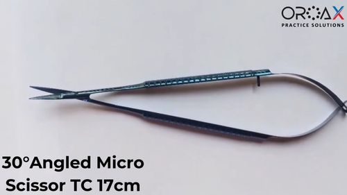 TC 30° Micro Surgical Scissors 17cm Ideal for Fine Tissue Dissection and Surgery - Video 1 of 1