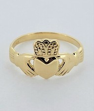 14k Yellow Gold Claddagh Ring Size 10.25 3.8 grams 32067-1