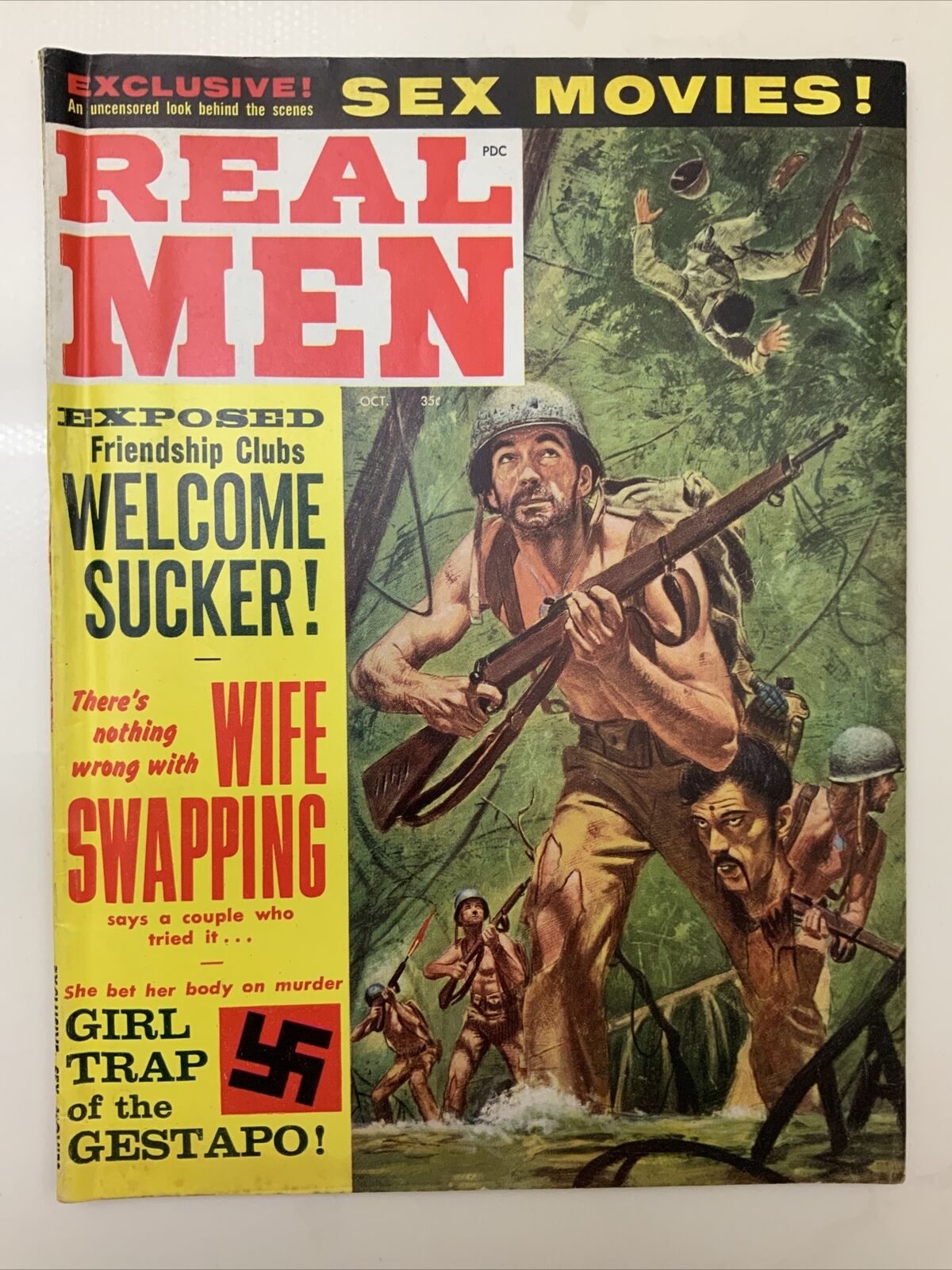 Vintage REAL MEN Oct 1962 Magazine Menand#039;s adventure Pulp wife swapping eBay