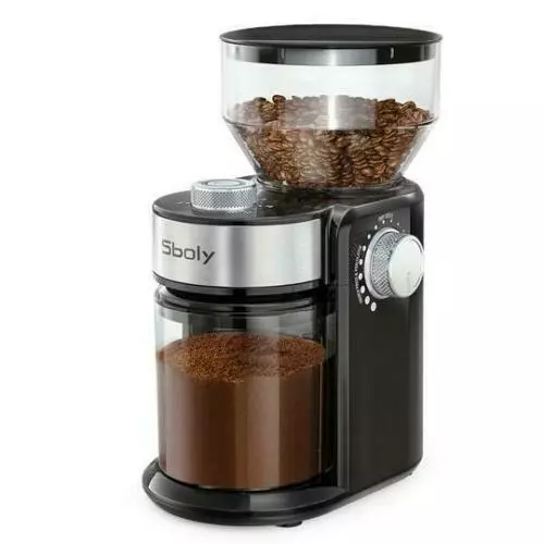 Sboly Electric Burr Coffee Grinder with 18 Grind Settings, Adjustable Burr Mill Coffee Bean Grinder for Espresso, Drip Coffee, French Press and