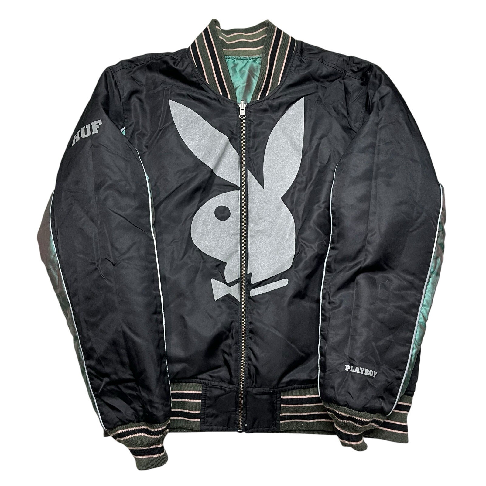 HUF x Playboy Reversible Bomber Jacket in Satin Size M JK00361