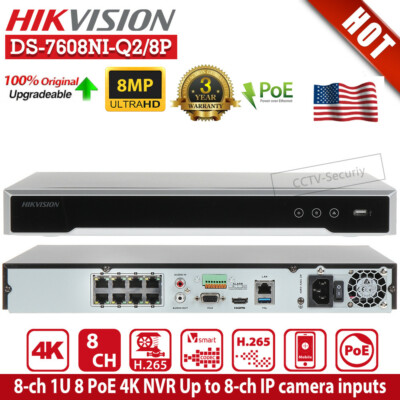 Dvr Nvr Hikvision 8ch Poe US Hik 8CH NVR DS-7608NI-Q2/8P POE 4K DVR