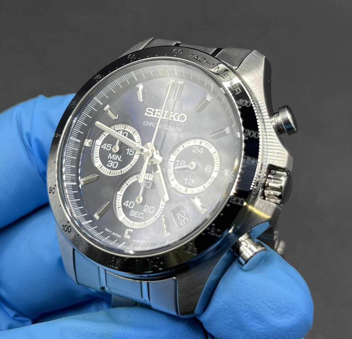 Seiko Spirit 8T63-00D0 Chronograph Quartz Blue Dial Mens Watch in