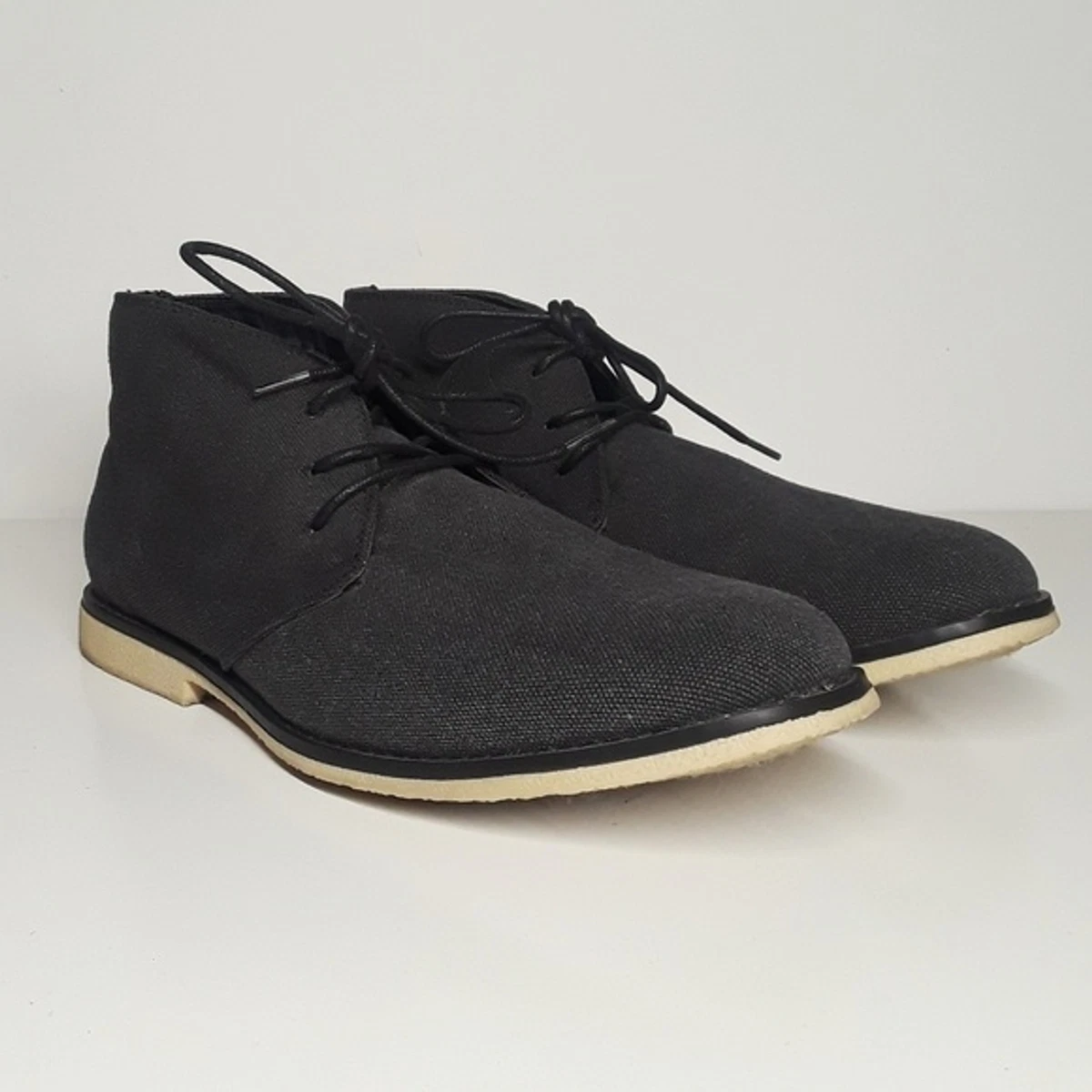 125 LONDON FOG Charcoal Gray Chukka Boot Lace Up Men s Boots