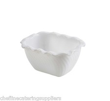 White/Black/Red Deli Crock Salad Bowl 2.5lb Small, Deli, Food Display, Cafe's