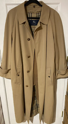 Burberry's Trench Coat Nova Check Wool Lined Overcoat Jacket Size