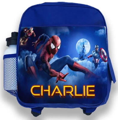 DAILY GIFTS Personalisierter Kinderrucksack beliebiger Name Avengers Jungen Kinder Schultasche 3