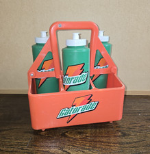 VTG Gatorade 6 Pack Carrier Holder Case Plastic Caddie 3 Squeeze Bottles Orange