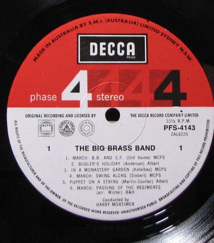 THE BIG BRASS BAND Phase 4 Stereo - LP SirH70 - Picture 3 of 3