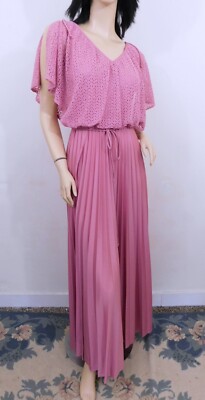 Vintage 1970s 70s Grecian Goddess Disco Prom Queen Dress Maxi S | eBay