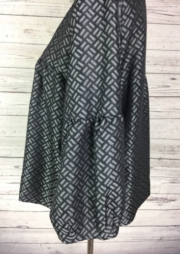 New Directions Women’s Black Gray Geo Print 3/4 Sleeve Two Button Jacket Size XL - Picture 7 of 12