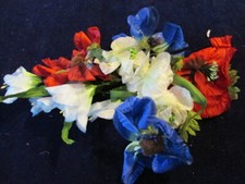 Vintage Millinery Flower Collection Red White Blue 2-4" German H4068