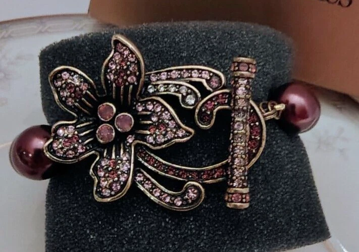Pulsera Heidi Daus Floral Ciruela Vidrio Cuentas Marcasita y Cristal Swarovski Foto 4 de 4