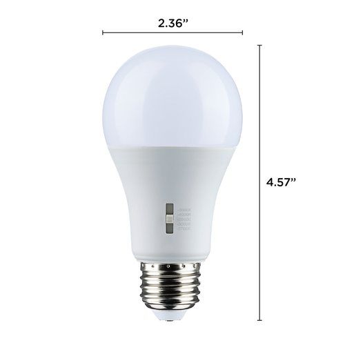 Pack Satco S11792 LED 12W =75W 120V A19 Dimmable CCT Selectable Medium E26 White - Picture 2 of 11