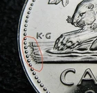 Canada 2001-p 5-cent BU ( From a new roll ) - " Extended Water Lines " Error