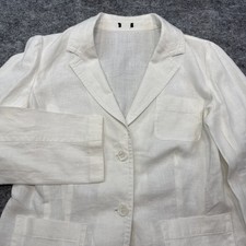 Unbranded 100 linen blazer women  s medium ivory long sleeve resort casual