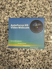 TRAUSI. Full HD 1080P webcam with privacy cover, wide-angle lens, active light