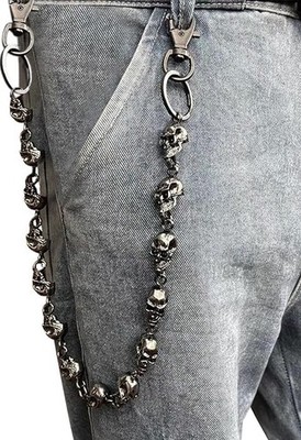 小物 skull wallet chain y2k Punk Skull Wallet Chain for Men Women Goth Biker Pants Belt Heavy