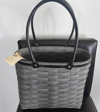 Longaberger RARE 2016 Pewter Stain Leadership Tote complete set, MINT FREESHIP