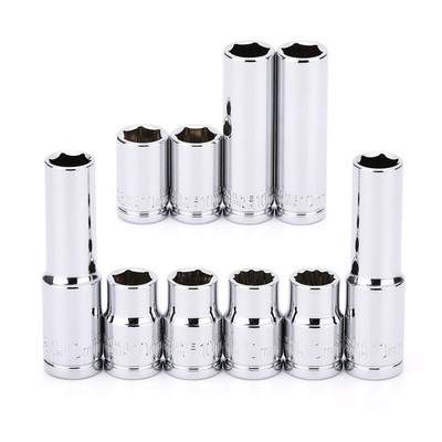 MIXPOWER 10PCS 1/4''& 3/8'' Drive 10mm Deep&Shallow Socket, CR-V, Metric, 10MM 