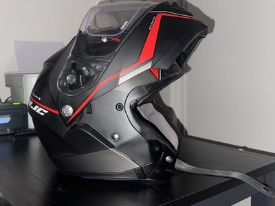 HJC IS-MAX II Modular Motorcycle Helmet XL Matte Black Red w/ Pinlock DOT 