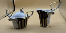 Casati Aramco Imports Porcelain Creamer And Sugar Bowl 