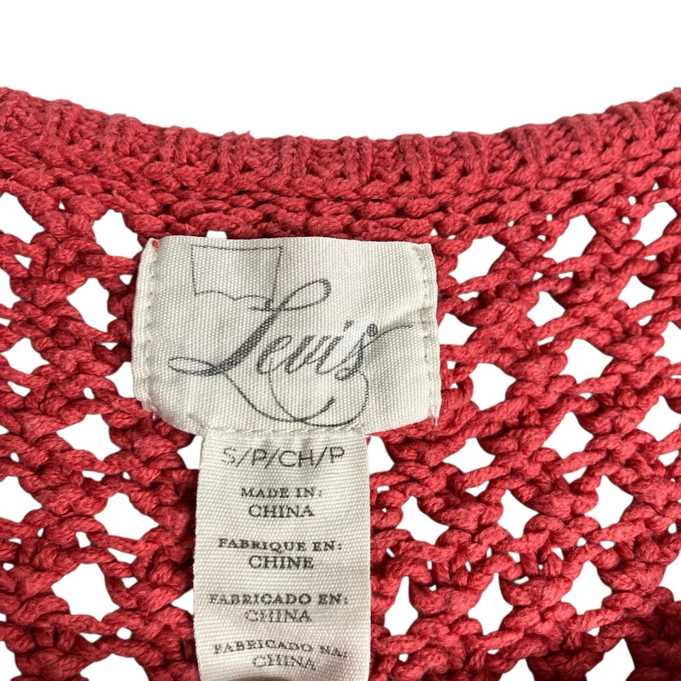 Levi's свитер женщин маленький красный оранжевый крючком открытый трикотажа большого размера громоздкий богемное - Изображение 3 из 4