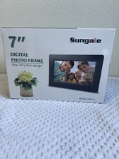 Sungale DPF710 7" TFT LCD Digital Photo Frame Black USB Calendar Clock Slideshow