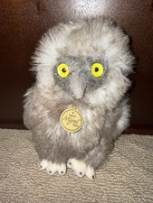Aurora Miyoni Owl Plush Yellow Eyes EUC