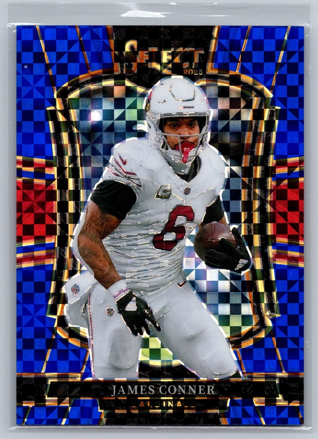 James Conner 2025 Panini Select #123 Blue Prizm #/175