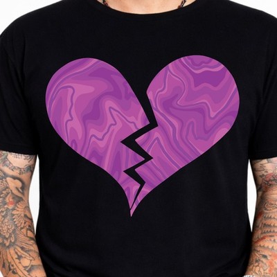 Broken Heart Graphic Tee Heartbreak Aesthetic Streetwear Emo Trendy Shirt.
