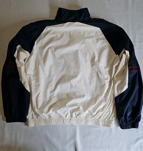 Wilson Windbreaker Full Zip Navy Blue/White Track Jacket Lined Men's Size M Vtg - Picture 3 of 11