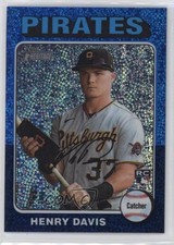 2024 Topps Heritage Chrome Blue Sparkle Refractor Henry Davis #415 0e2x