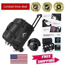 2 Ball Bowling Bag with Wheels  Separate Compartment for Size 15 Shoes