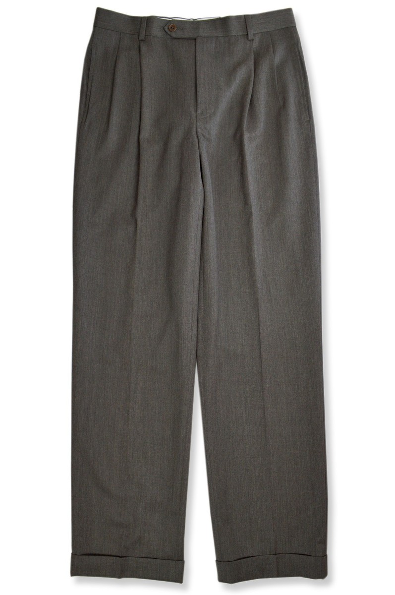 Brooks Brothers Mens Brown Madison Fit Pleated Wool Pants 31W x